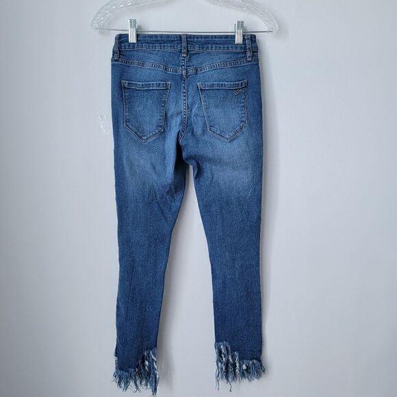 JUSTIN TIMBERLAKE WILLIAM RAST Womens Fringe Hem Skinny Jeans Size 25 - Picture 9 of 9